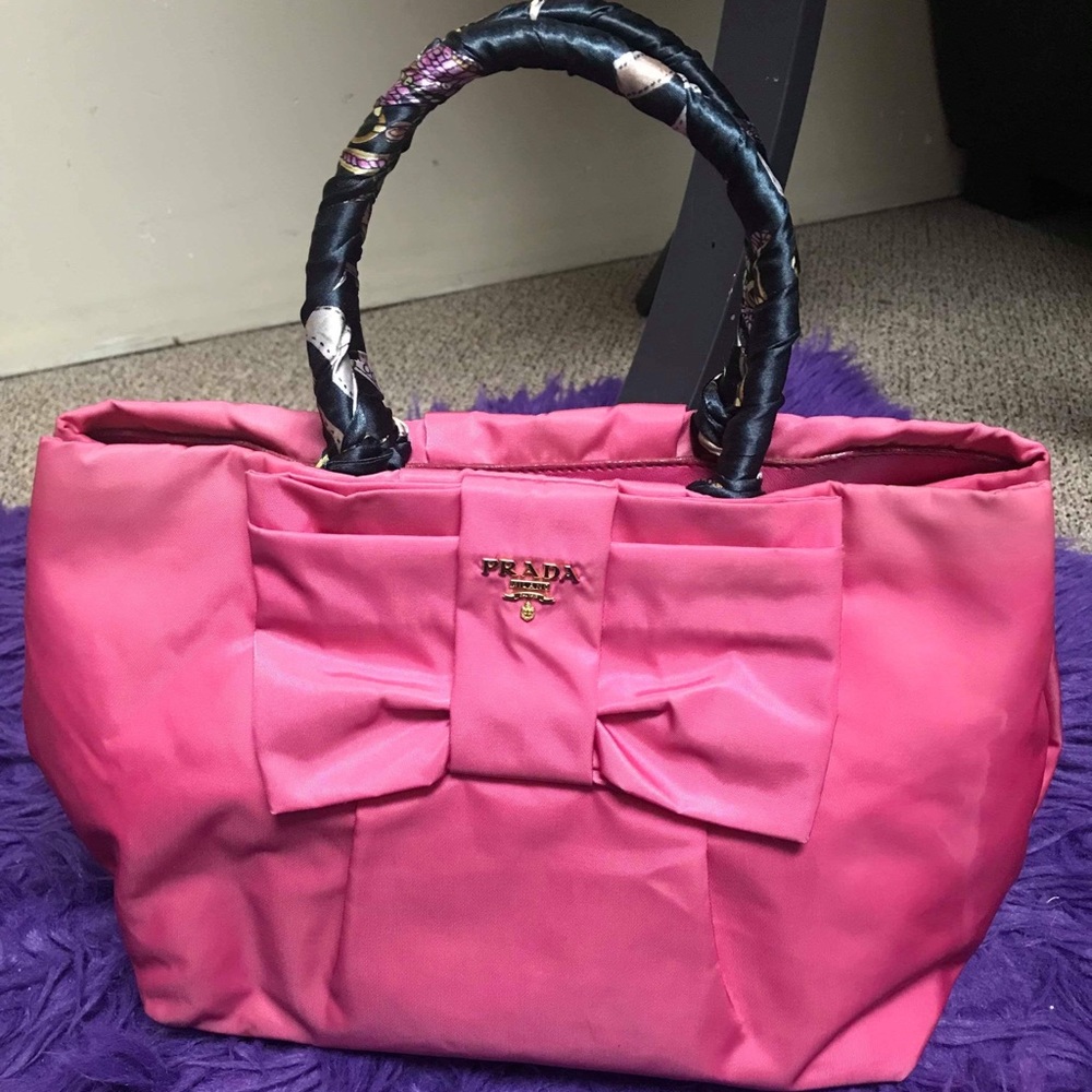 PRADA NYLON RIBBON TOTE BAG 100% AUTHENTIC